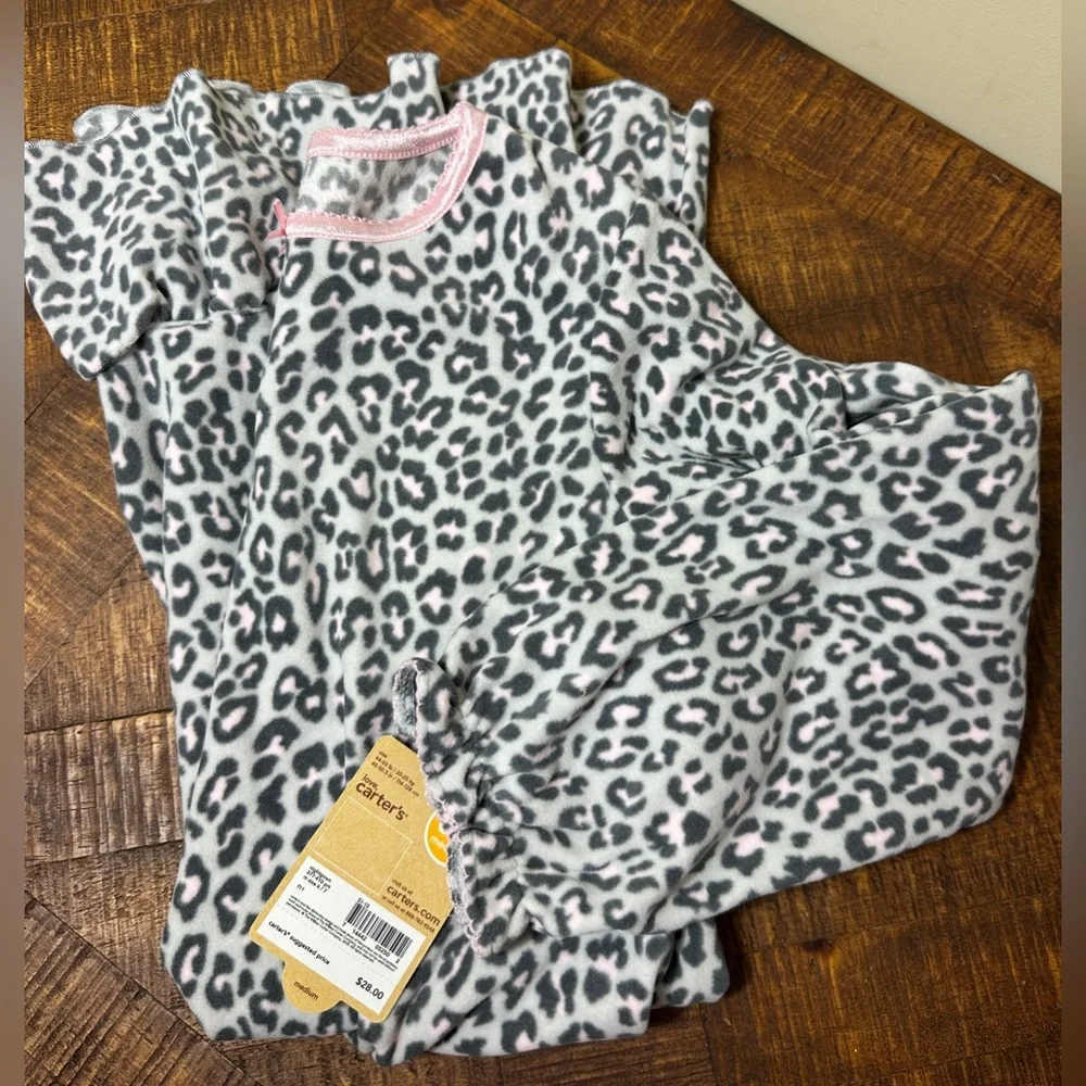 NWT Carters 6/7‎ Fleece Nightgown Pajamas Animal Print